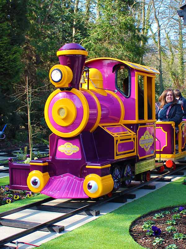 Professor Blast’s Expedition Express train ride at Paultons Park with family enjoying the journey