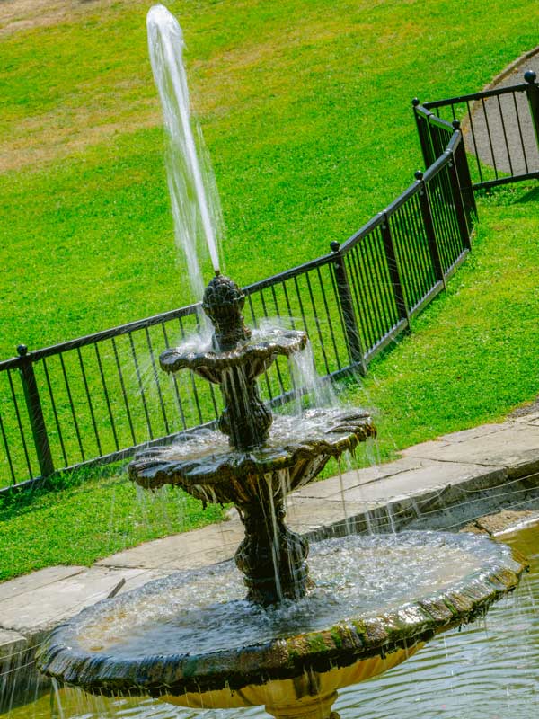 Ornamental fountain in Main Gardens at Paultons Park