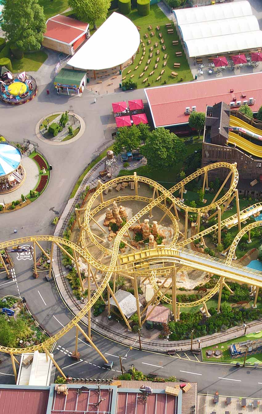 Aerial map view of Paultons Park