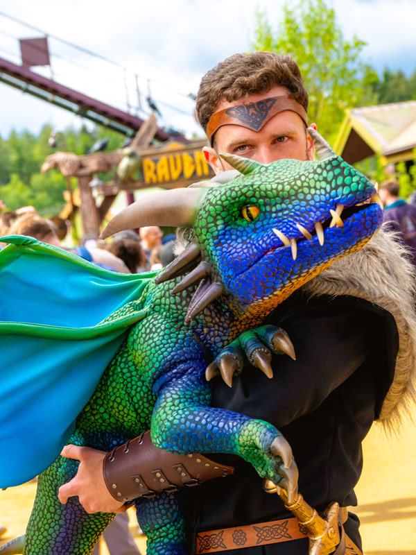 Close-up of two roaring dinosaurs at Alive! Dinosaur Encounter in Lost Kingdom at Paultons Park